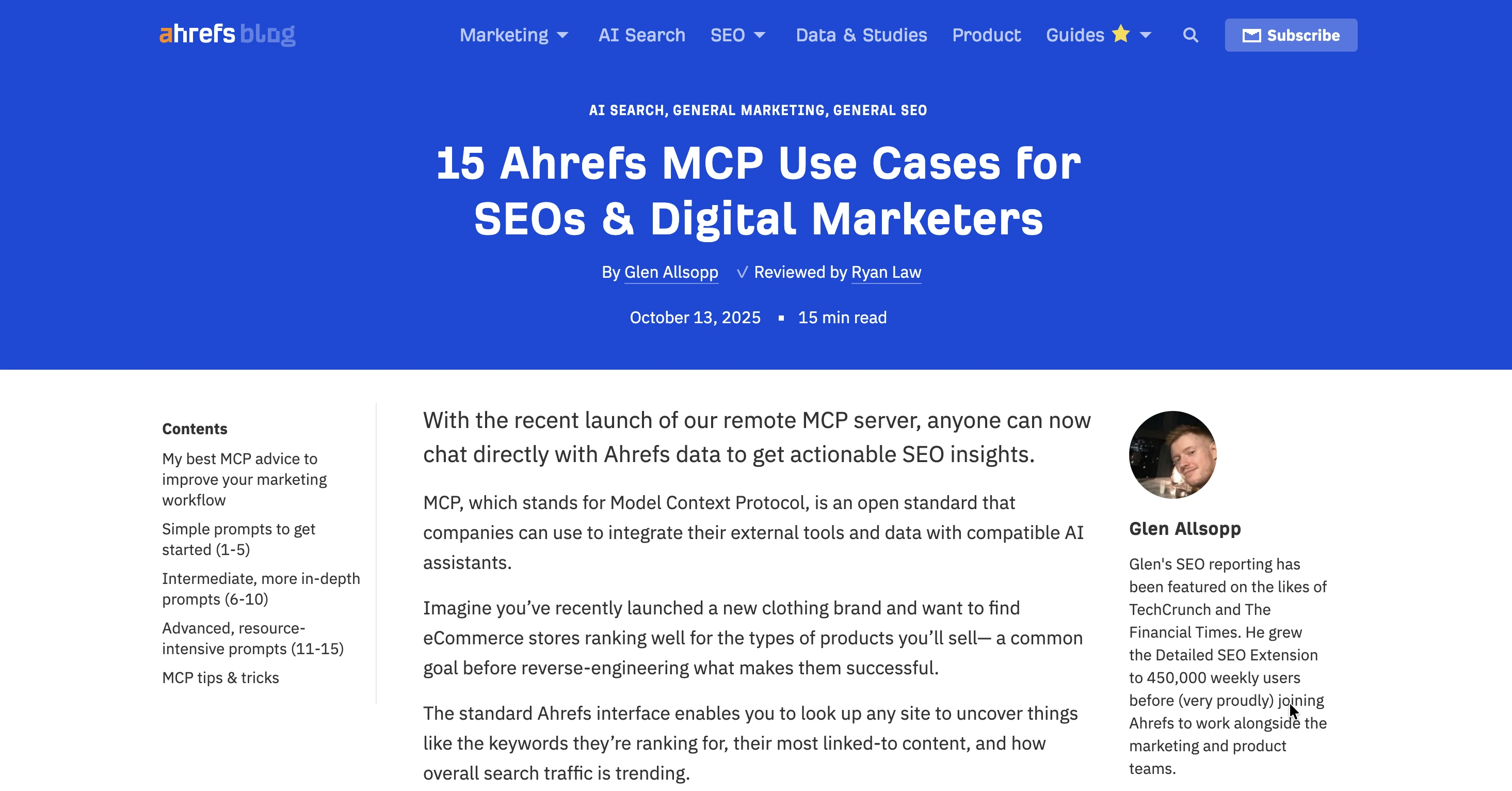 Ahrefs: 15 Ahrefs MCP Use Cases for SEOs & Digital Marketers