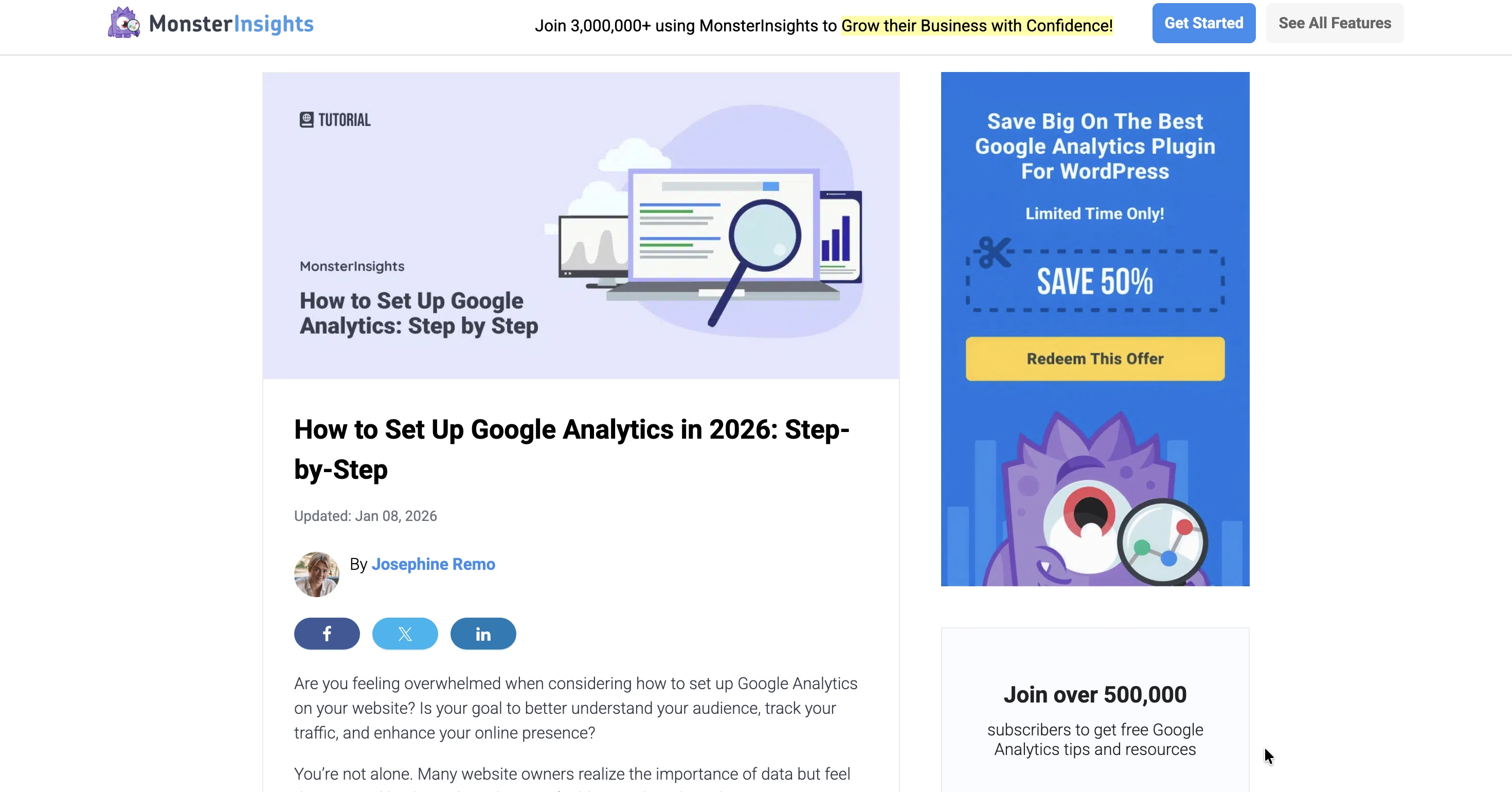 Monster Insights: How to Set Up Google Analytics in 2026: Step-by-Step
