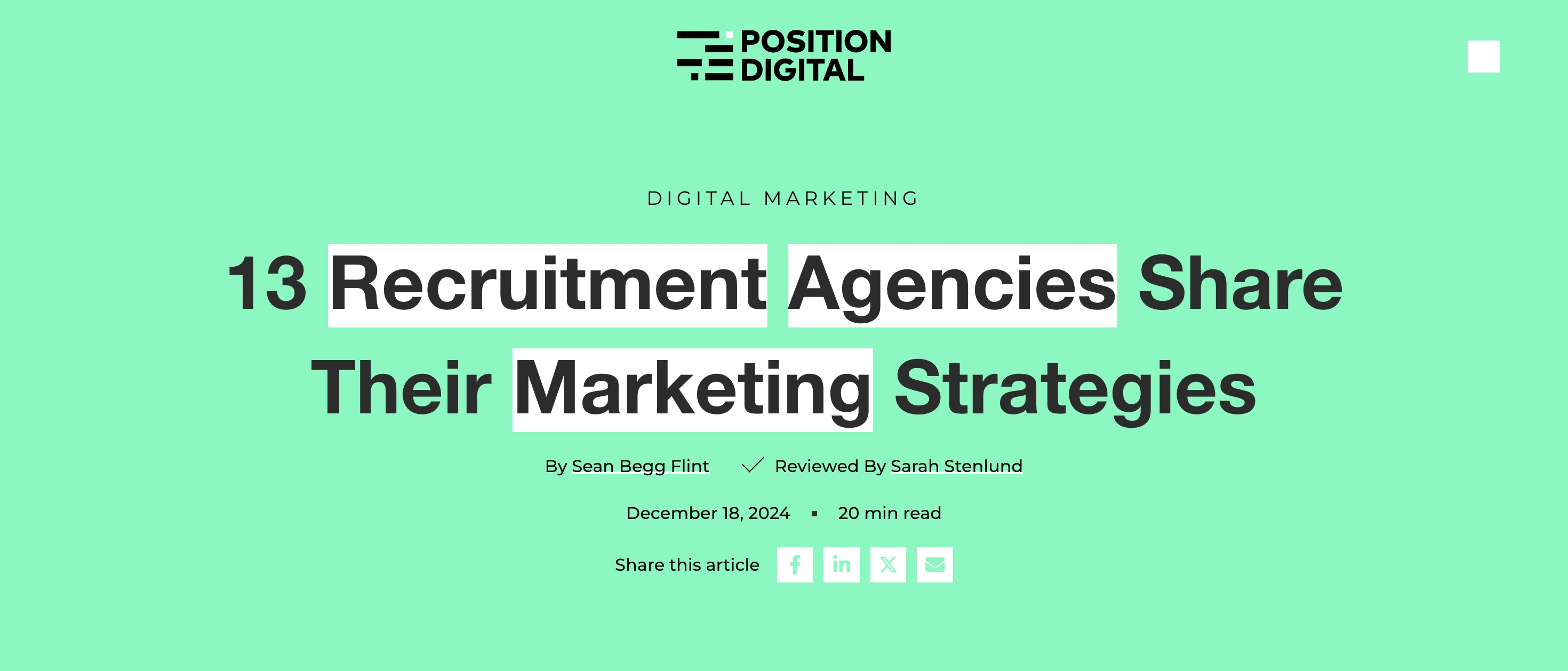 Position Digital: 13 Recruitment Agencies Share Their Marketing Strategies