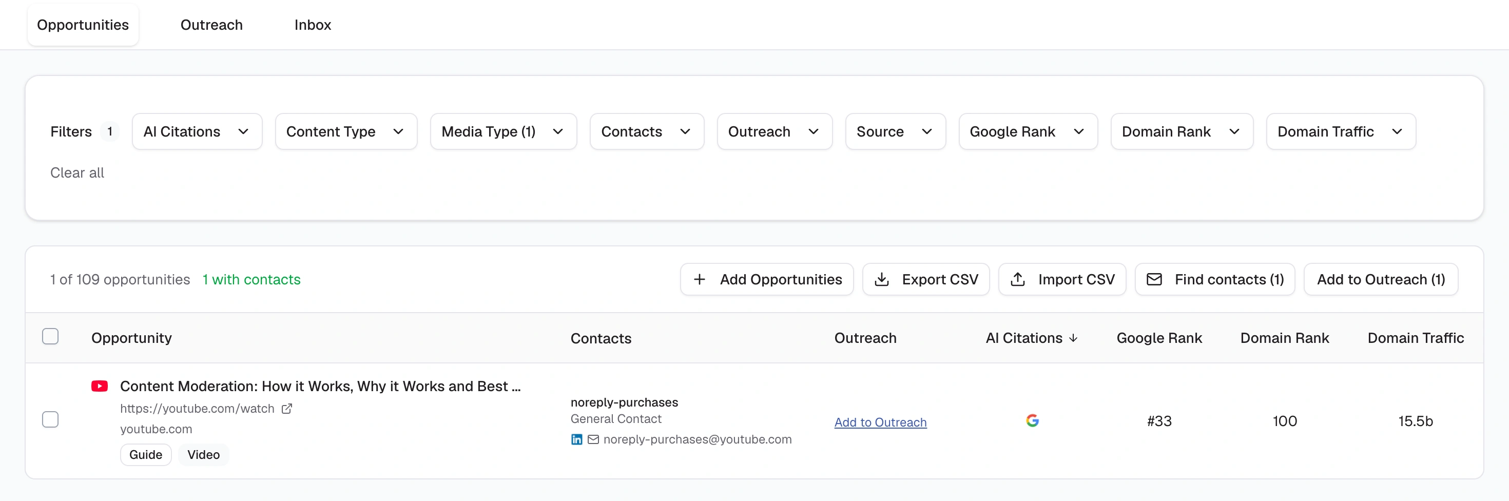 Filtering the result for Video content in ListBrew.