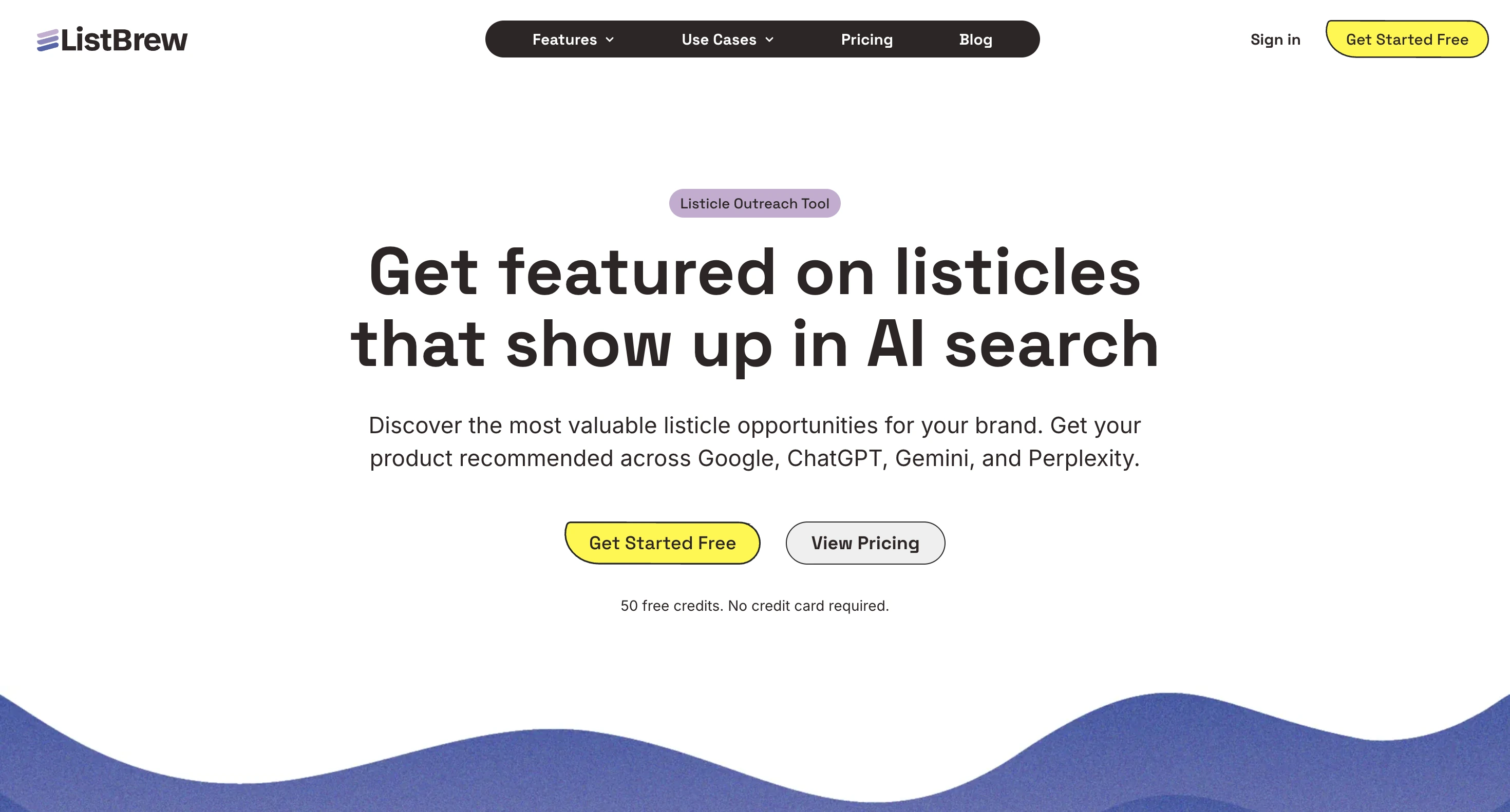 ListBrew homepage.
